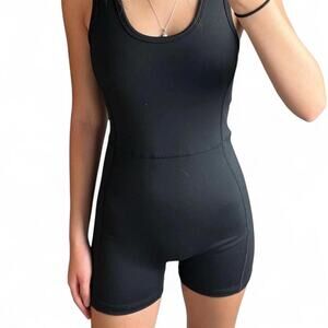 Pacsun PAC 1980 Small Black Active Short Onesie Romper